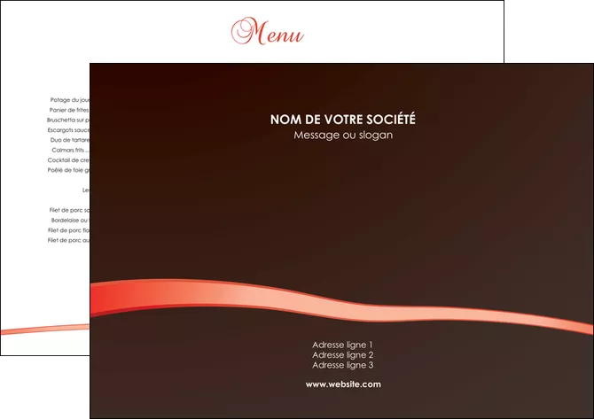 imprimer set de table metiers de la cuisine menu menu restaurant restauration MLGI94103
