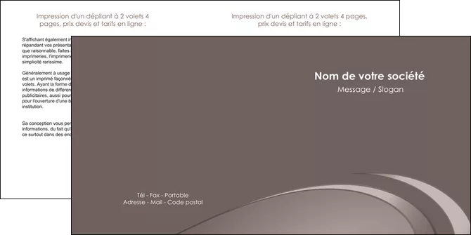 maquette en ligne a personnaliser depliant 2 volets  4 pages  web design texture contexture structure MIFCH94525