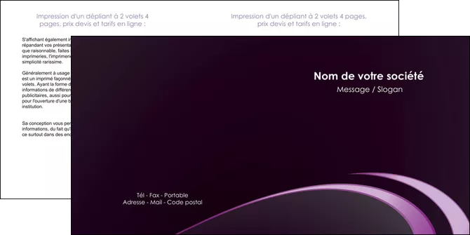 creer modele en ligne depliant 2 volets  4 pages  web design texture contexture structure MLIGLU94751